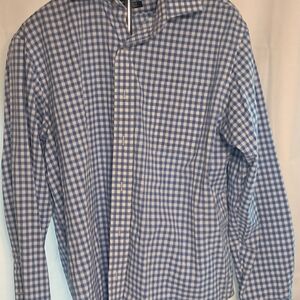 Ralph Lauren Blue and White Plaid Shirt